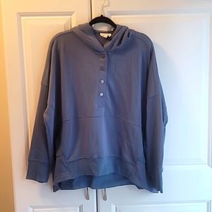 NWOT Heyson Batwing Henley Hooded Sweatshirt Size Large